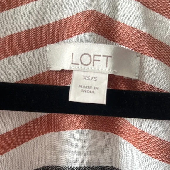 Loft by Ann Taylor Kimono Coverup Off White Black Brown.  Sz XS/S Summer Beach - Picture 3 of 4